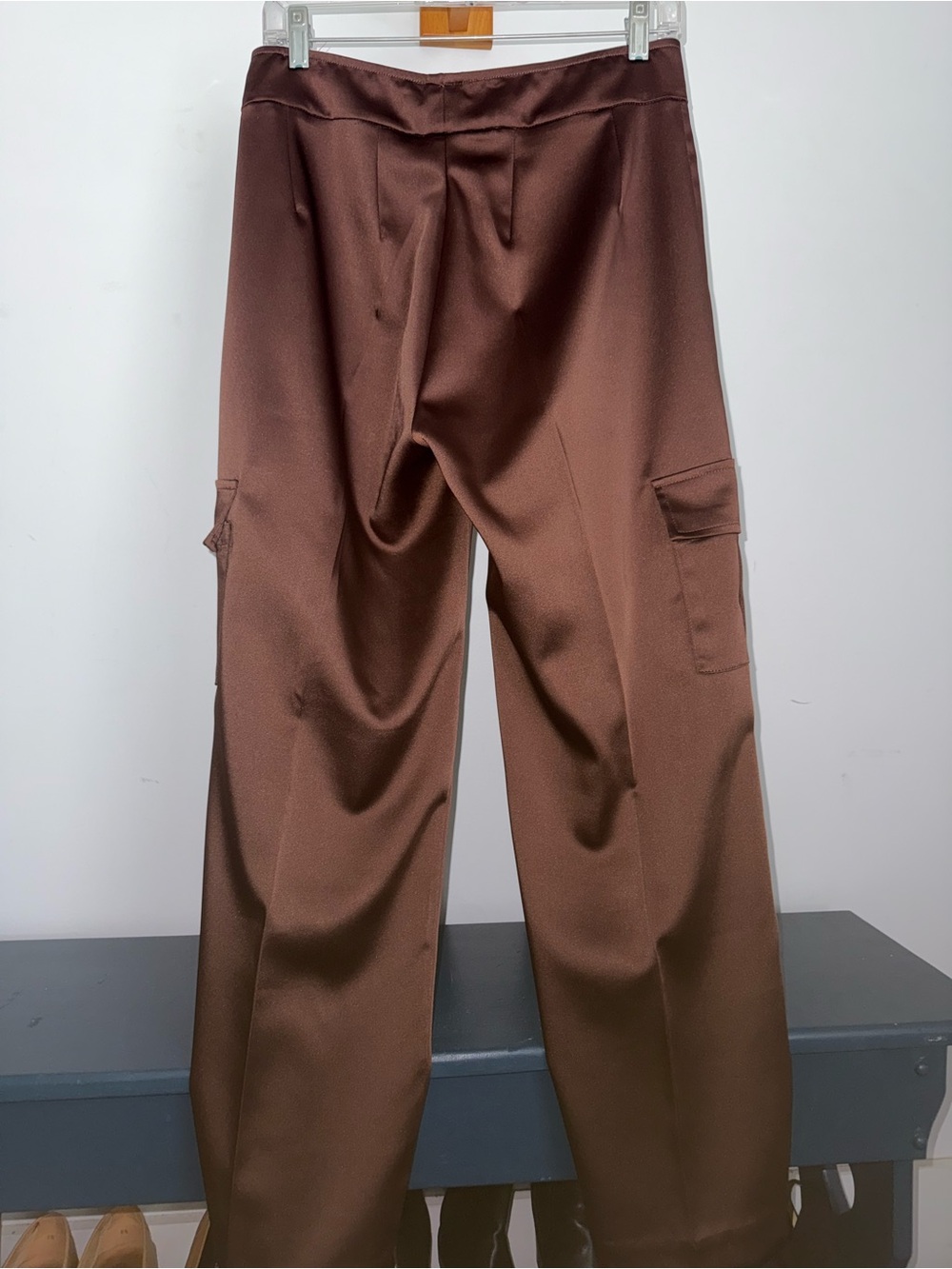Brown Wide-Leg Pull-On Cargo Pants Size 4 Avenue Montaigne